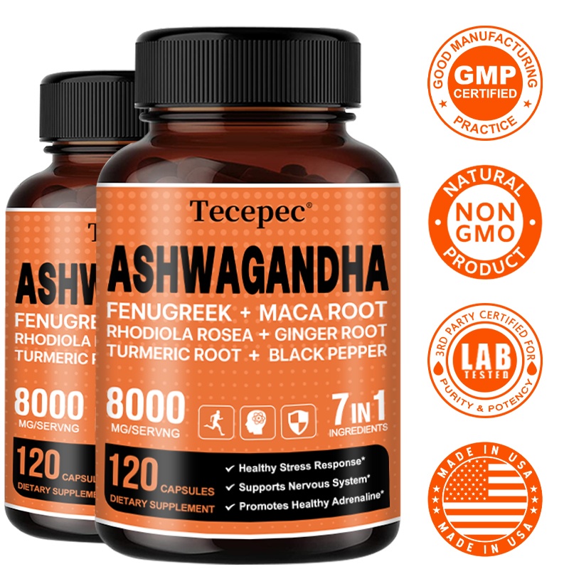 Ashwagandha Extract Root - Ashwagandha 8000 mg, 7-in-1 complex –