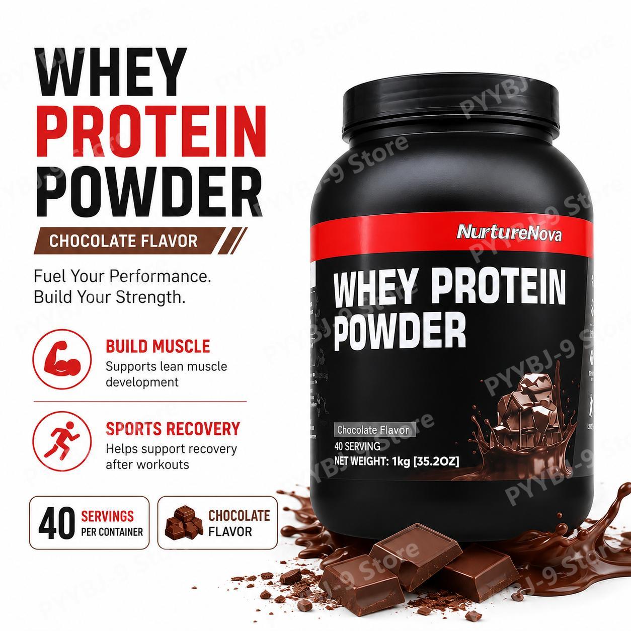 Fitness With Nutrition - NurtureNova Whey Proteïnepoeder Chocoladesmaak Voeding voor