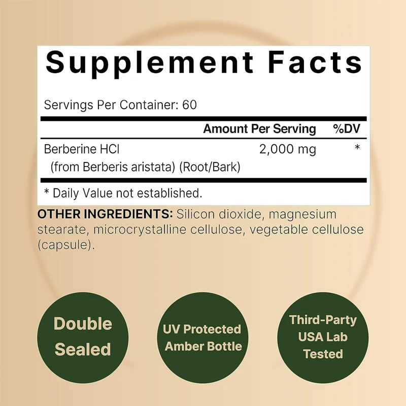 Berberinsupplement |   60 Vege - Berberine Hcl Capsule recensie en prijs