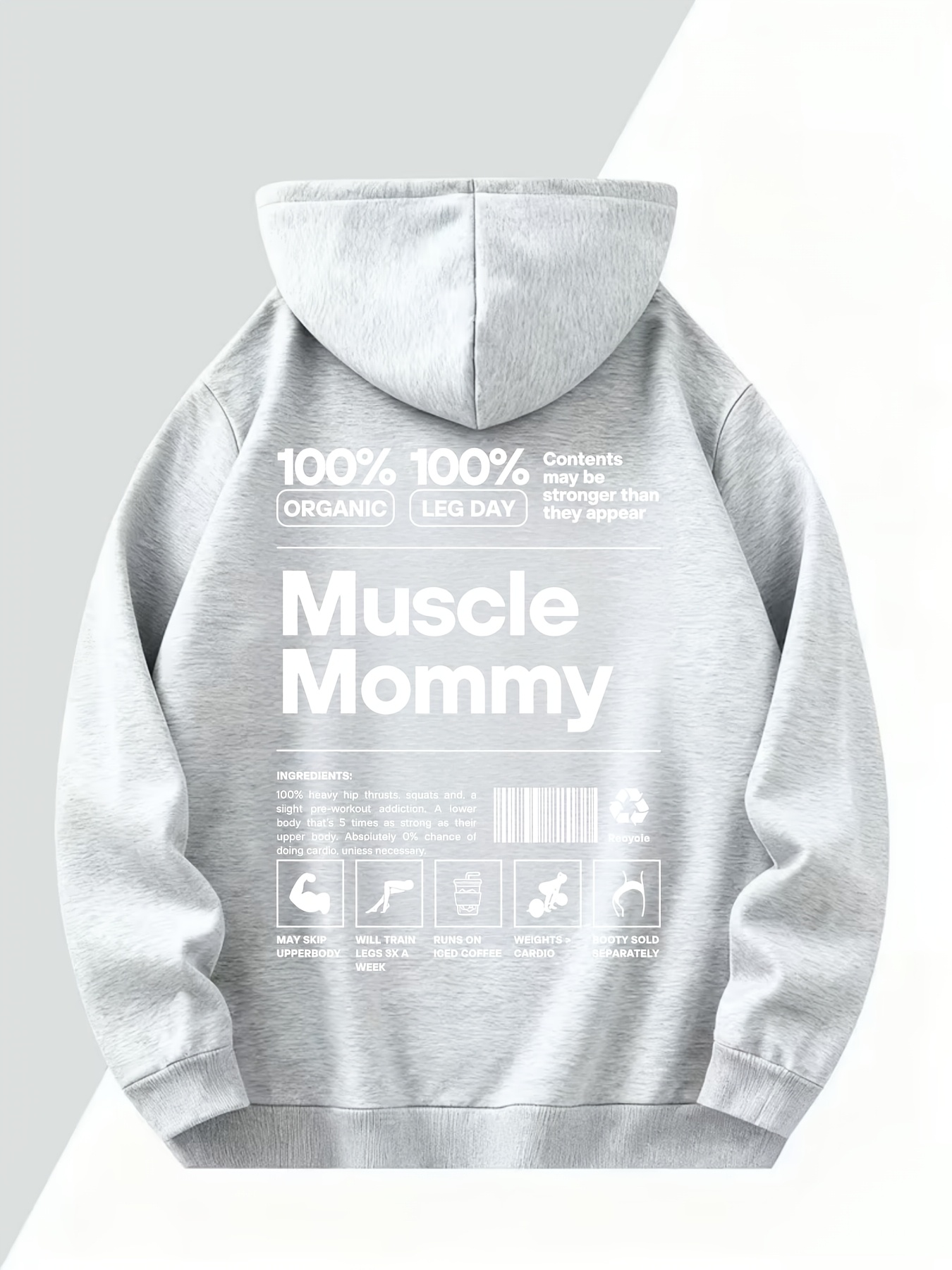 Fitness Fun Heren Hoodie - Gra - T Nutrition Fitness recensie en prijs