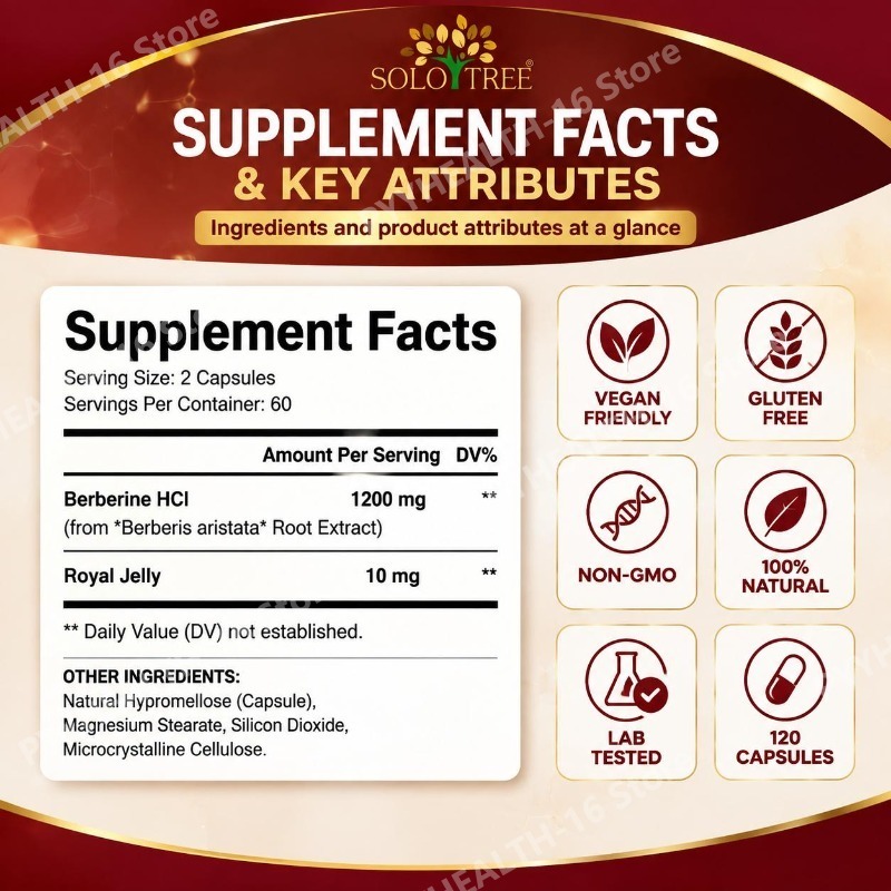 Berberine Capsules 1200mg per  - Berberine Hcl Capsule recensie en prijs